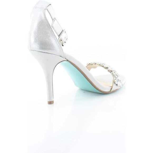 NWT Betsey Women's SB-Erin Heeled Sandal, Silver-Size 10 - Picture 6 of 7